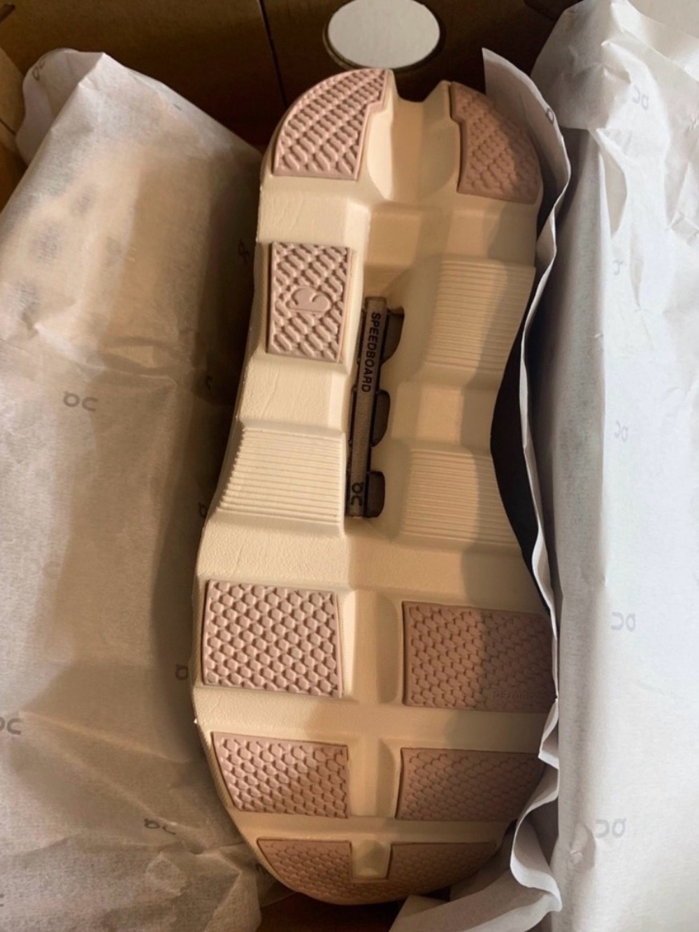 On Running Women’s Cloudmonster Sneakers - Pale Pink/Cream - Picture 4 of 5